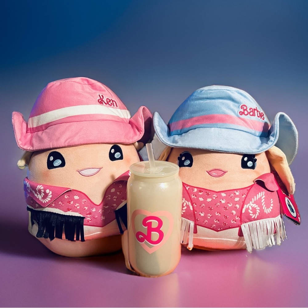 Barbie Mattel NWT Barbie & Ken Cuutopia Squishy Cowboy & Girl Plus Glass Tumbler